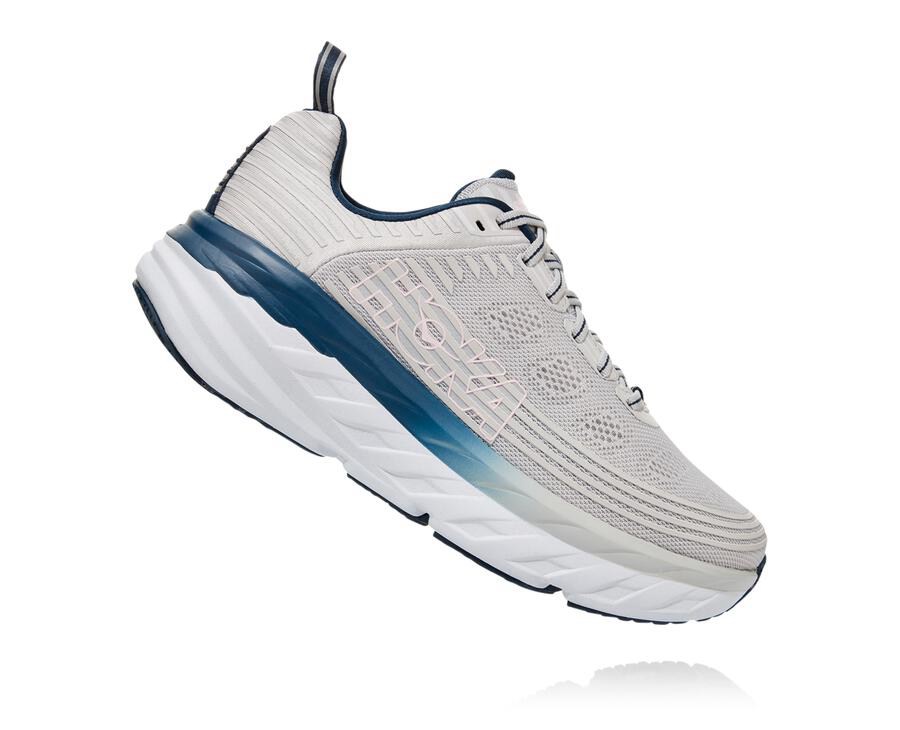 Hoka One One Walking Shoes Womens Grey - Bondi 6 - 32974KXHJ